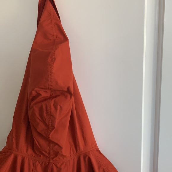 Eileen Fisher spring! burnt orange trenchcoat, size large - Picture 8 of 9